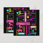 Farbenfrohe Girls Gymnastik Glossartypografie (Vorne/Hinten)