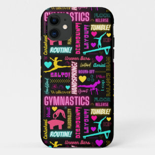Farbenfrohe Girls Gymnastik Glossartypografie Case-Mate iPhone Hülle