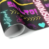 Farbenfrohe Girls Gymnastik Glossartypografie Geschenkpapier (Rolleneckpunkt)