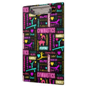 Farbenfrohe Girls Gymnastik Glossartypografie Klemmbrett (Links)
