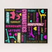 Farbenfrohe Girls Gymnastik Glossartypografie Puzzle (Horizontal)