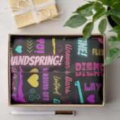 Farbenfrohe Girls Gymnastik Glossartypografie Seidenpapier (Geschenk)