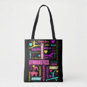 Farbenfrohe Girls Gymnastik Glossartypografie Tasche (Vorderseite)