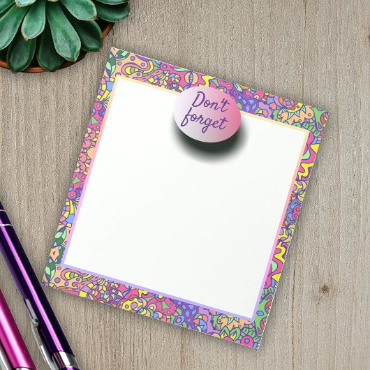 Farbenfrohe Girly Angesagt Doodles Fantasie Verges Notizblock