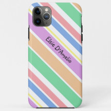 Farbenfrohe Girly Diagonal Strip Personalisiert