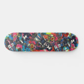 Farbenfrohe Girly Floral Urban Street Art Inspirie Skateboard (Horizontal)