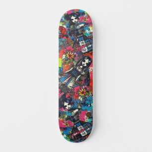 Farbenfrohe Girly Floral Urban Street Art Inspirie Skateboard