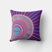 Farbenfrohe Girly Hübsch Lines Roman Numerus Uhr Kissen (Rückseite)