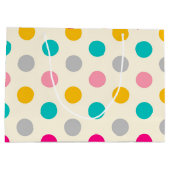 Farbenfrohe Girly Polka Dots Muster Geschenktasche Große Geschenktüte (Rückseite)