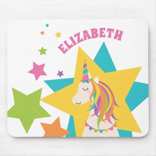 Farbenfrohe Girly Rainbow Einhornsteine tragen Ihr Mousepad (Vorne)
