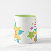 Farbenfrohe Girly Rainbow Einhornsteine tragen Ihr Tasse (Zentrum)
