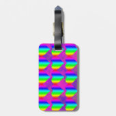 Farbenfrohe Girly Rainbow Herz Teen Muster Gepäckanhänger (Rückseite vertikal)