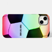 Farbenfrohe Girly Soccer | Fußball Case-Mate iPhone Hülle (Rückseite (Horizontal))