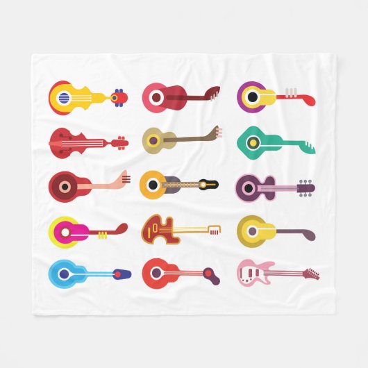 Farbenfrohe Gitarre Fleecedecke (Vorderseite (Horizontal))