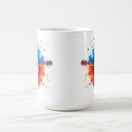 Farbenfrohe Gitarre Kaffeetasse