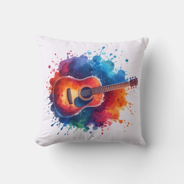 Farbenfrohe Gitarre Kissen (Vorderseite)