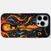 Farbenfrohe Gitarre mit Flammen Case-Mate iPhone Hülle (Rückseite (Horizontal))