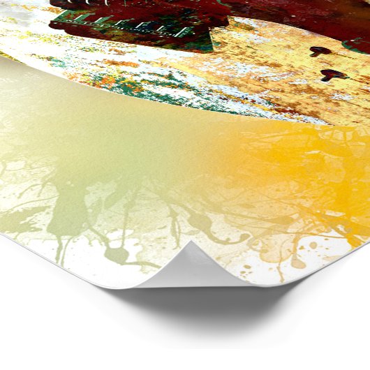 Farbenfrohe Gitarre Poster (Ecke)