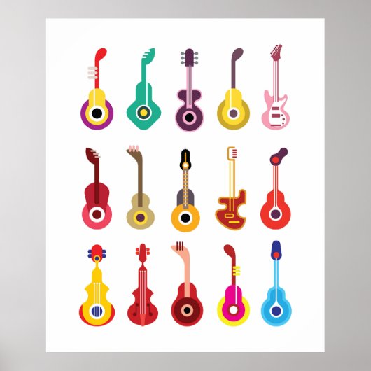 Farbenfrohe Gitarre Poster (Vorne)