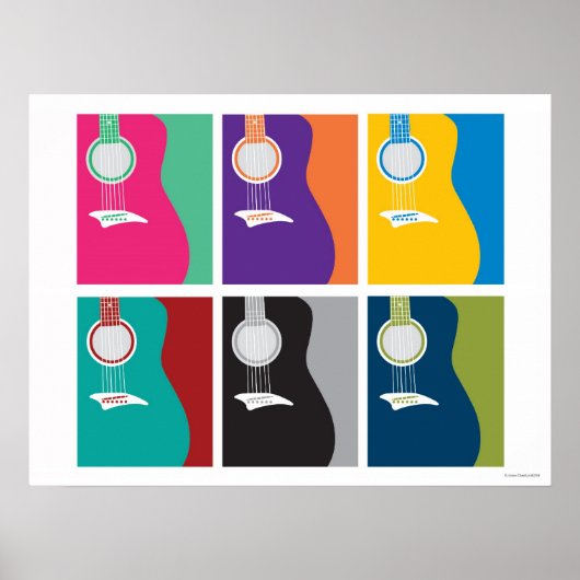 Farbenfrohe Gitarre Poster (Vorne)