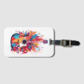 Farbenfrohe Gitarre Splash Art Clip Art Gepäck Gepäckanhänger (Vorderseite (Horizontal))