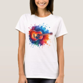 Farbenfrohe Gitarre T-Shirt