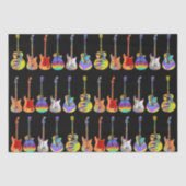 Farbenfrohe Gitarren auf schwarz Seidenpapier (Vorderseite)