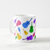Farbenfrohe Gitarren-Collage in Rainbow-Tasse Kaffeetasse (Vorderseite Links)