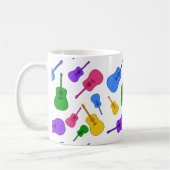 Farbenfrohe Gitarren-Collage in Rainbow-Tasse Kaffeetasse (Links)