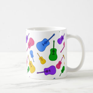 Farbenfrohe Gitarren-Collage in Rainbow-Tasse Kaffeetasse
