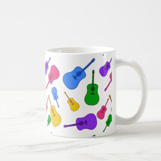 Farbenfrohe Gitarren-Collage in Rainbow-Tasse Kaffeetasse (Rechts)