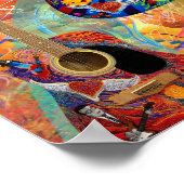 Farbenfrohe Gitarren-Elektrische Gitarren-Akustikg Poster (Ecke)
