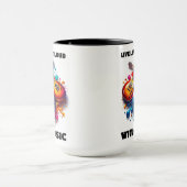 Farbenfrohe Gitarren Live Life Out Loud mit Musik Tasse (Zentrum)