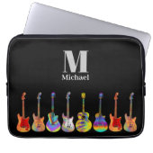 Farbenfrohe Gitarrenmonogramm Laptopschutzhülle (Vorderseite)