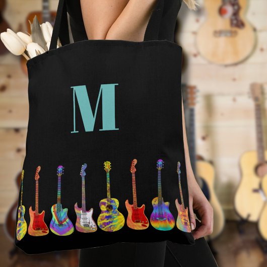 Farbenfrohe Gitarrenmonogramm Tasche