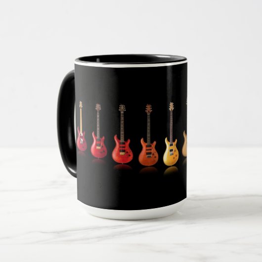 Farbenfrohe Gitarrenspielmusik Lover Tasse (Vorderseite Links)