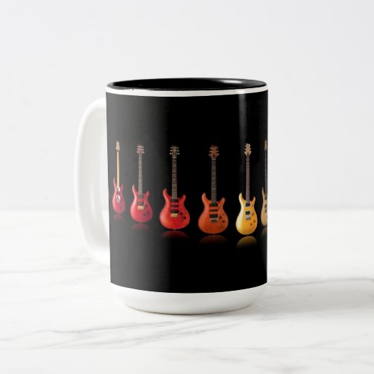 Farbenfrohe Gitarrenspielmusik Lover Tasse (Vorderseite Links)
