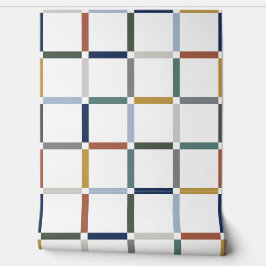 Farbenfrohe Gitter im Negativen Weltraum Jugendsti Tapete