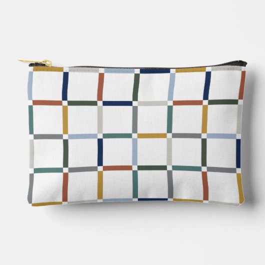 Farbenfrohe Gitter im Negativen Weltraum Jugendsti Zubehörtasche (Vorderseite)