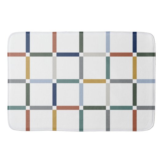 Farbenfrohe Gitter mit Negative Space Impressionis Badematte (Vorderseite)