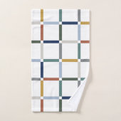 Farbenfrohe Gitter mit Negative Space Impressionis Badhandtuch Set (Handtuch)