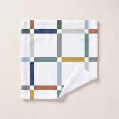 Farbenfrohe Gitter mit Negative Space Impressionis Badhandtuch Set (Waschlappen)