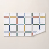 Farbenfrohe Gitter mit Negative Space Impressionis Badhandtuch Set (Handtuch)