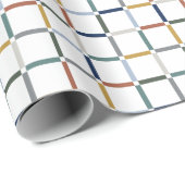 Farbenfrohe Gitter mit Negative Space Impressionis Geschenkpapier (Rolleneckpunkt)