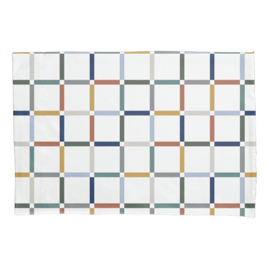 Farbenfrohe Gitter mit Negative Space Impressionis Kissenbezug (Vorderseite)