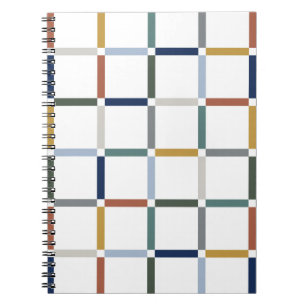 Farbenfrohe Gitter mit Negative Space Impressionis Notizblock