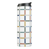 Farbenfrohe Gitter mit Negative Space Impressionis Thermosbecher (Nach links gedreht)