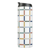 Farbenfrohe Gitter mit Negative Space Impressionis Thermosbecher (Nach rechts gedreht)