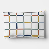 Farbenfrohe Gitter mit Negative Space Impressionis Zubehörtasche (Rückseite)