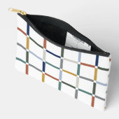 Farbenfrohe Gitter mit Negative Space Impressionis Zubehörtasche (Offen)